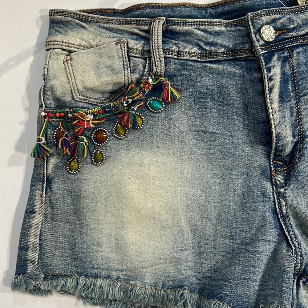Chelsea & Violet Denim Jeweled Shorts - Sz 31 - NWT - Picture 3 of 7